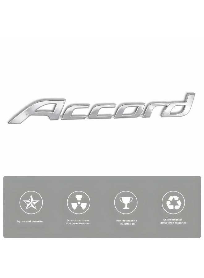 Accord Rear Trunk Emblem Badge 3D Chrome Letter Logo Replacement Adhesive Backed Boot Lid Nameplate Decal Durable Metallic Finish Exterior Body Styling Accessory - Image 5